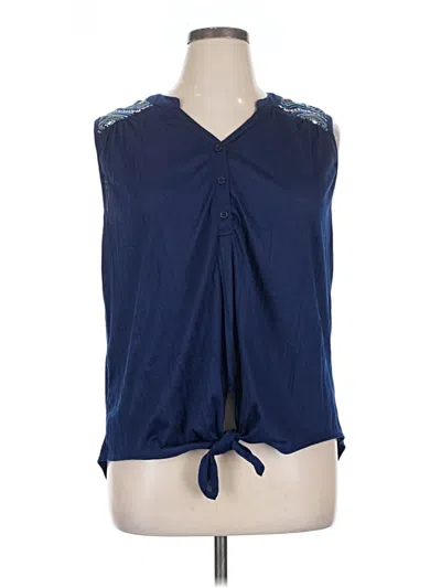 Pre-owned French Laundry Sleeveless Blouse In Blue