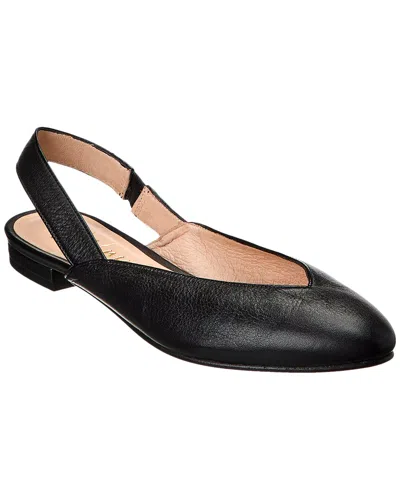 French Sole Breezy Leather Slingback Flat In Black