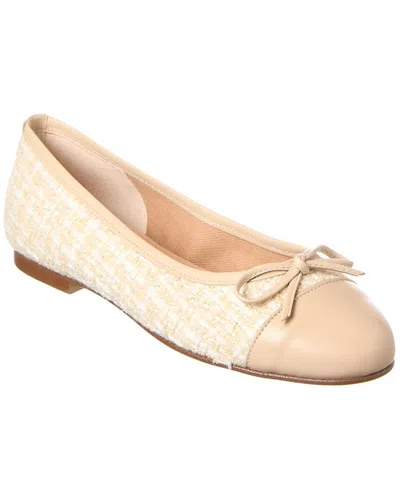 French Sole Cordelia Cap Toe Leather Flat In Neutral