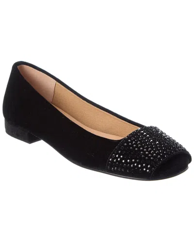 French Sole Drum 53 Velvet Flat In Black