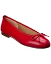 French Sole Emerald Leather Flat In Red