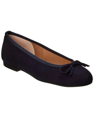 French Sole Emerald Suede Flat In Blue