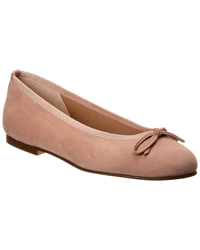 French Sole Emerald Suede Flat In Pink