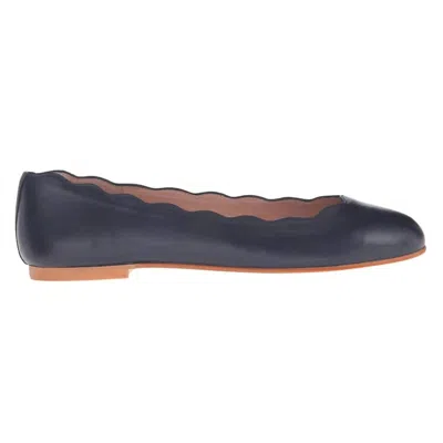 French Sole Jigsaw Napa Flat Shoes In Navy In Blue