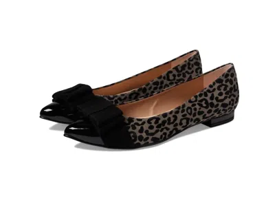 French Sole On Stage Flat In Grey Leopard Suede In Brown