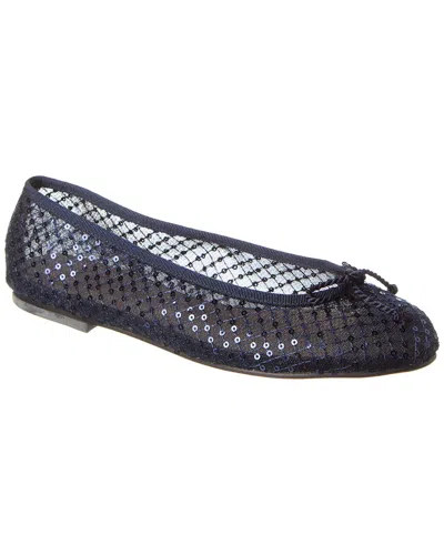French Sole Pearl Sequin Flat In Blue