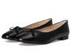 French Sole Emerald Leather Flat In Black
