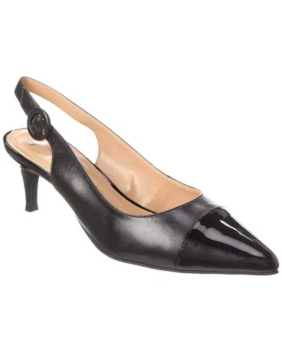 French Sole Skylar Leather Slingback Pump In Black