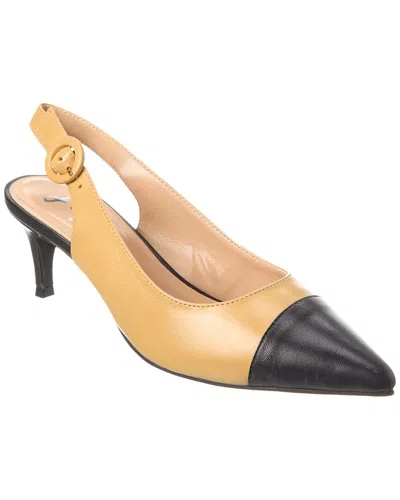 French Sole Skylar Leather Slingback Pump In Beige