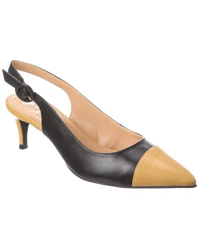 French Sole Skylar Leather Slingback Pump In Black