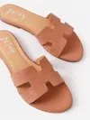 French Sole Women's Alibi Sandal In Camel Leather In Multi
