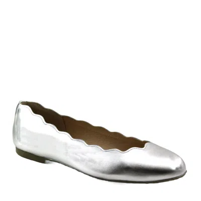 French Sole Women's Jigsaw Flats In Silver Metallic