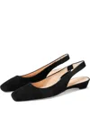 French Sole Women's Mischa Slingback Flat Shoes In Black In Black