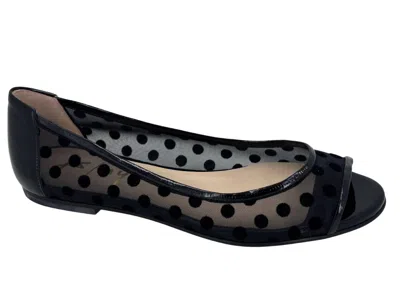 French Sole Women's Noir Peep-toe Ballet Flat In Black