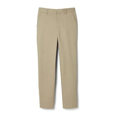 French Toast Big Kid Boys Straight Relaxed Fit Flat Front Pant In Brown