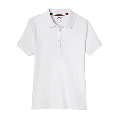 French Toast Big Kid Girls Short Sleeve Regular Fit Polo Shirt In White