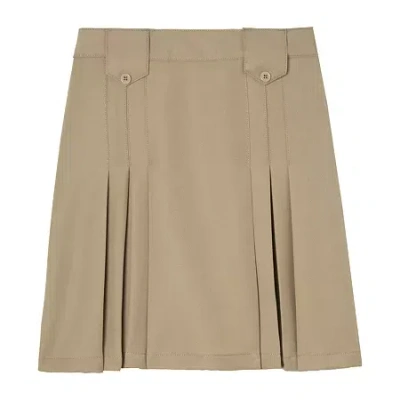French Toast Front-pleated Tab Skirt Little & Big Kid Girls Pleated Skirt In Brown