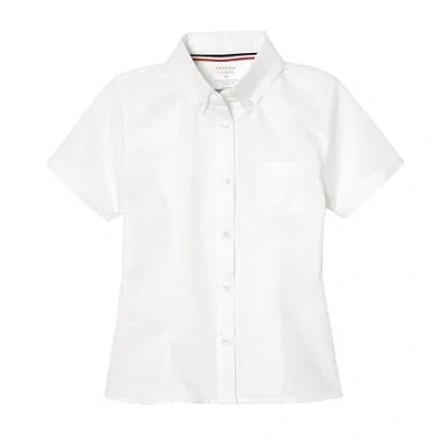 French Toast Kids' Little & Big Girls Short Sleeve Wrinkle Resistant Blouse In White