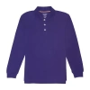 French Toast Little & Big Kid Boys Long Sleeve Boxy Fit Polo Shirt In Purple