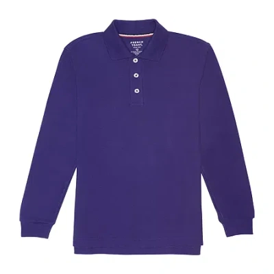French Toast Little & Big Kid Boys Long Sleeve Boxy Fit Polo Shirt In Purple