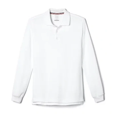 French Toast Little & Big Kid Boys Long Sleeve Boxy Fit Polo Shirt In White