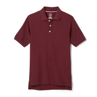 French Toast Little & Big Kid Boys Short Sleeve Boxy Fit Polo Shirt In Burgundy
