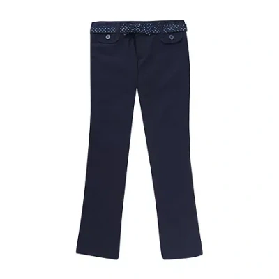 French Toast Little & Big Kid Girls Bootcut Mid Rise Straight Fit Flat Front Pant In Blue