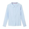 French Toast Little & Big Kid Girls Long Sleeve Fitted Regular Fit Button-down Shirt In Blue