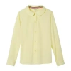 French Toast Little & Big Kid Girls Long Sleeve Fitted Regular Fit Button-down Shirt In Yellow