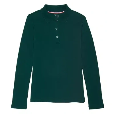 French Toast Little & Big Kid Girls Long Sleeve Regular Fit Polo Shirt In Green
