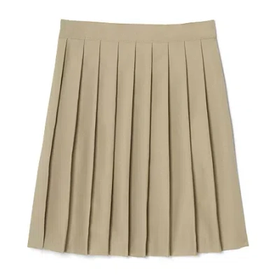 French Toast Kids' Little Girls Adjustable Waist Mid-length Pleated Skirt In Khaki