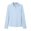 French Toast Little & Big Kid Girls Round Neck Long Sleeve Regular Fit Polo Shirt In Blue