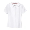 French Toast Big Girls Short Sleeve Modern Peter Pan Blouse In White