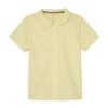 French Toast Little & Big Kid Girls Short Sleeve Fitted Regular Fit Button-down Shirt In Yellow