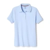 French Toast Big Girls Short Sleeve Picot Collar Interlock Polo Shirt In Blue