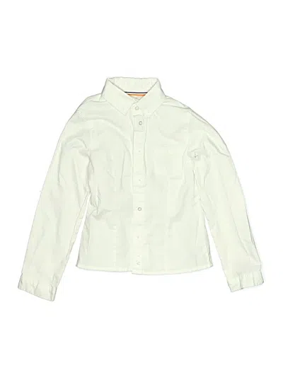 Pre-owned French Toast Kids' Long Sleeve Button Down Shirt In Ivory