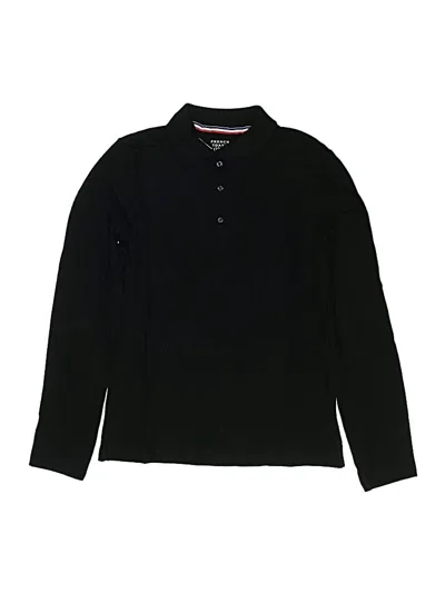 French Toast Kids' Long Sleeve Polo Shirt In Black