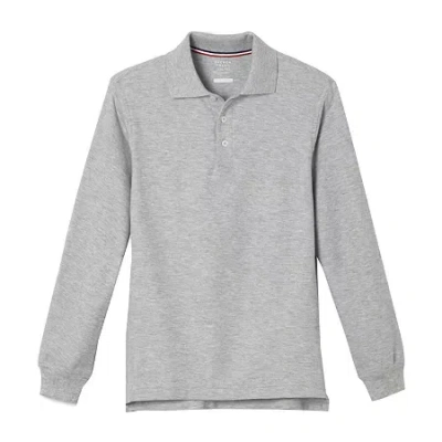 French Toast Babies' Toddler Boys Long Sleeve Boxy Fit Polo Shirt In Gray