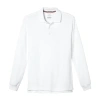 French Toast Toddler Boys Long Sleeve Boxy Fit Polo Shirt In White