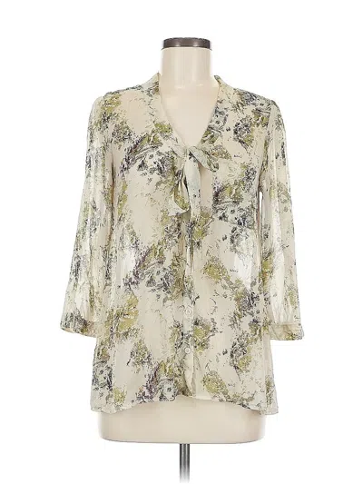 Pre-owned Frenchi 3/4 Sleeve Blouse In White