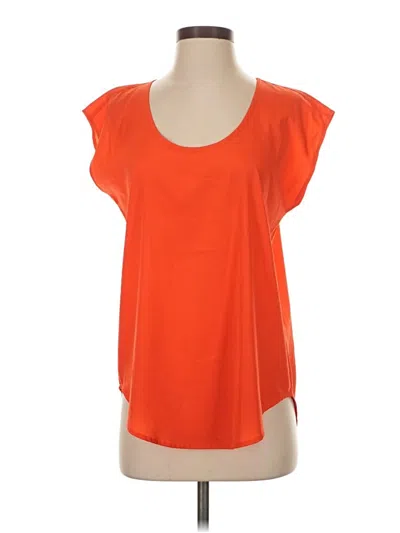 Pre-owned Frenchi Short Sleeve Top Orange Scoop Neck Tops