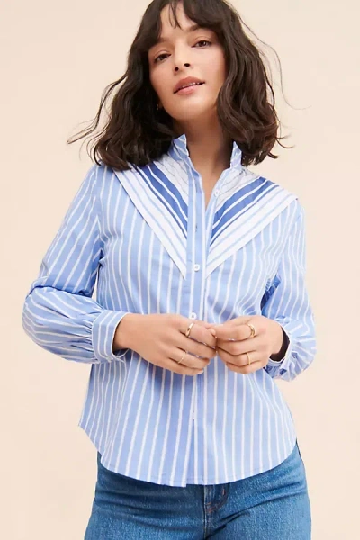 Frenchmauve Logan Striped Shirt Top In Blue