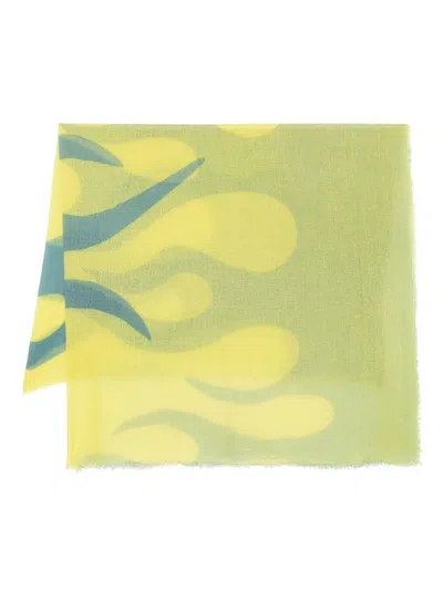 Frenckenberger Abstract-pattern Scarf In Yellow