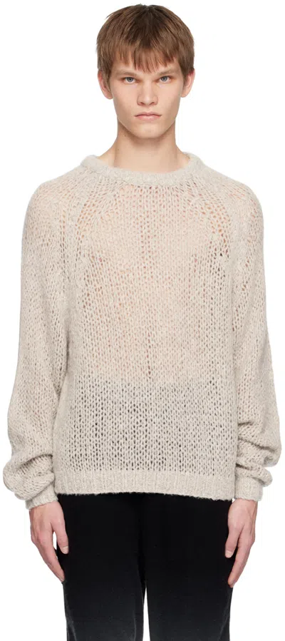 Frenckenberger Beige Crewneck Sweater In Hazel