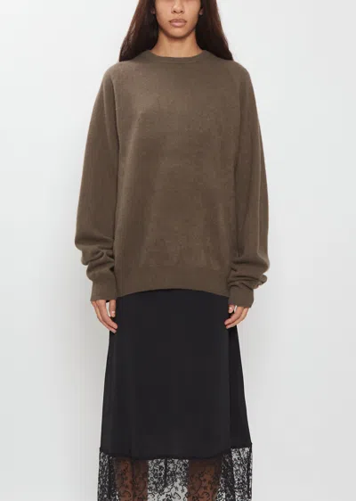 Frenckenberger Bf R-neck Cashmere Sweater In Brown