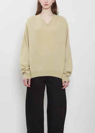 Frenckenberger Bf V-neck Cashmere Sweater In Neutral