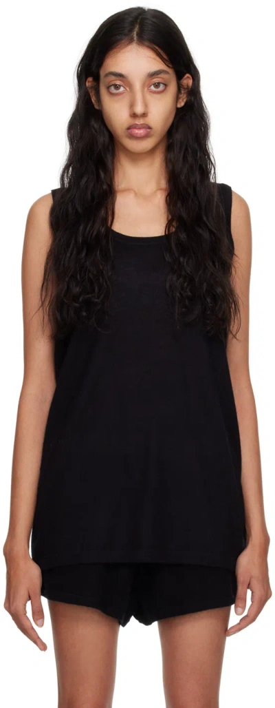Frenckenberger Black Relaxed Tank Top In 7 Black