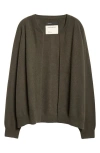 Frenckenberger Cashmere Bomber Cardigan In Black Olive