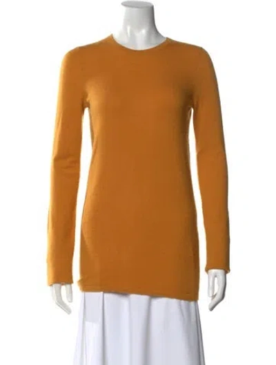 Pre-owned Frenckenberger Cashmere Crew Neck Sweater In Orange