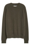 Frenckenberger Cashmere Crewneck Sweater In Black Olive